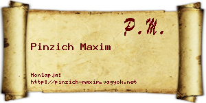Pinzich Maxim névjegykártya